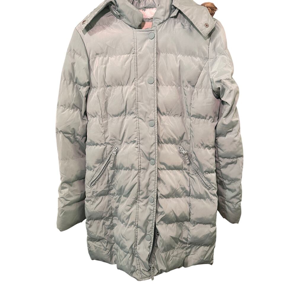 Copper key puff jacket, fleece lined remove-able hood juniors Sz14/16 teal color